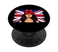 Albania Britain Flags Women Roots British Albanian Heritage PopSockets Adhesive PopGrip
