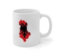 Albania Coffee Mug White Flag Heroes' Series Ceramic Coffee Mugs Cups Funny Gym White Glossy Mug Valentine’s Day Fathers Day Birthday Gift for Female Couple 11oz