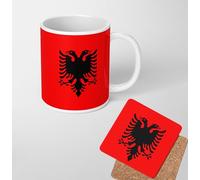 Albania Flag Mug - Red and Black Double-Headed Eagle Cup - 11oz Standard or Heat-Changing Coffee Mug - Patriotic Albanian Gift for National Pride, Office or Home
