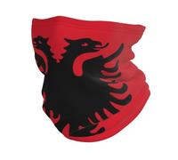 Albania Flag Pattern Multifunctional Elastic Neck Warmer Scarf Adjustable Balaclava Outdoor Essential Soft Skin-Friendly Multifunctional Design Police Military Use Outdoor Sports