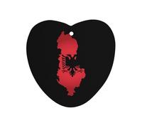 Albania Flag with Map 1 PCS Car Air Freshener Hanging Aromatherapy Tablets Automotive Ornament for Auto Room Bathroom Bedside Love form