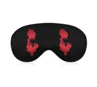 Albania Flag with Map Lightweight Sleep Masks Funny Blocking Eye Mask for Sleeping with Adjustable Strap