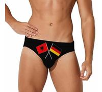 Albania Germany Flag Men's Swim Brief Sexy Bikini Swimwear Bathing Swimsuit Trunks M