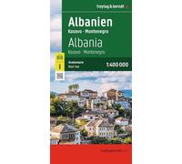 Albania - Kosovo, Montenegro Road and Leisure Map