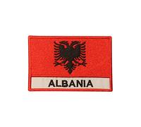 Albania National Country Flag Patch Iron On Patch Sew On Embroidery Badge Country Patch