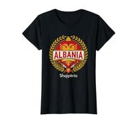 Albania Shqiperia Est 1912 Eagle Crest Value Graphic T-Shirt, Women, Black, M