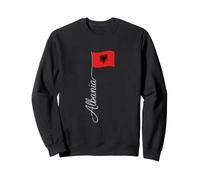 Albania Signature Flag Pole Elegant Patriotic Albanian Sweatshirt