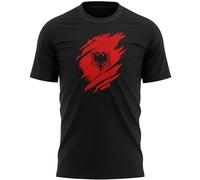 Albania Torn Mens T Shirt Albanian Football Shkodër Top, XXL, Black