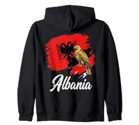 Albanian Eagle Flag Shqipëria National Pride Zip Hoodie