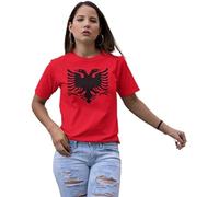 Albanian Eagle Graphic T-Shirt - Red and Black Print