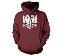 Albanian Flag Albania 2 Headed Eagle Mens Womens Ladies Unisex Hoodie-Medium-Maroon