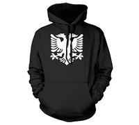 Albanian Flag Albania 2 Headed Eagle Mens Womens Ladies Unisex Hoodie-XX-Large-Black