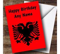 Albanian Flag Albania Customised Birthday Greetings Card- Birthday Cards/Countries & Places Cards | Birthday Card | Countries & Places Card