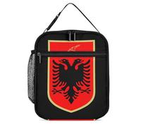 Albanian Flag Coat of Arms Insulated Lunch Bag Reusable Cooler Lunchbox Tote Meal Container for Women Men