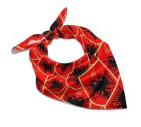 Albanian Flag Coat of Arms Soft Square Silk Neck Head Scarf Hair Accessories Fashion Scarves for Women Gift 25"x25"