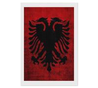 Albanian Flag Diamond 5D Painting Kits for Adult Beginners Square Full Drill DIY Wall Art Craft Decor Gift 8"x12"