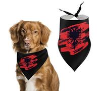 Albanian Flag Dog Bandanas Puppy Cat Kerchief Pet Triangle Scarf Costumes Decorations