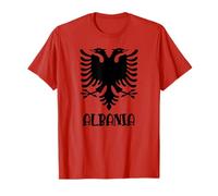 Albanian Flag Eagle Double Red Albania Shqipe Kosovo T-Shirt