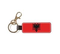 Albanian flag Leather Key Chain Personalized gifts car key chains suitable as birthday gifts