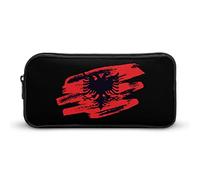 Albanian Flag Pencil Case High Capacity Pencil Pouch Funny Storage Pen Pencil Organizer