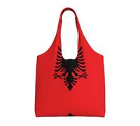 Albanian flag Printed Canvas Bag Women's Fashion Shoulder Tote Bag Lightweight Shopping Bag