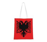 Albanian Flag Totes. Lightweightcanvas, Double Handles, Stylish Women'S Tote Bag, Perfect For Shopping, Work And Everyday Carry.