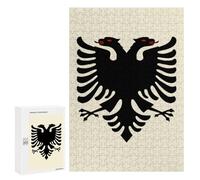 Albanian Flag Vertical Wooden Puzzles for Adults Colorful Jigsaw Puzzle Home Decors Gift 300 PCS