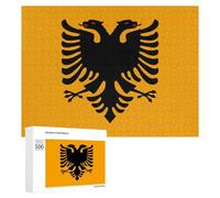 Albanian Flag Wooden Puzzles for Adults Colorful Jigsaw Puzzle Home Decors Gift 500 PCS