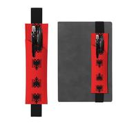 Albanian flagPrinted Leather Pencil case Bookmark, Dual-Purpose, Suitable for Marking journals, Diaries, Manuals, etc.