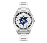 Albanian Greatness Flag Israel Symbol Quartz Watch Stainless Steel Wrist Watches for Men Women Easy to Read