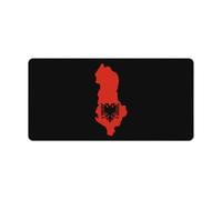 Albanian Map Flag Rectangular Non-Slip Mouse Pads Rubber Base Desk Mat for Home Office 30x60cm