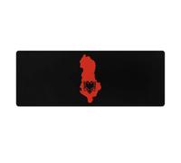 Albanian Map Flag Rectangular Non-Slip Mouse Pads Rubber Base Desk Mat for Home Office 30x80cm