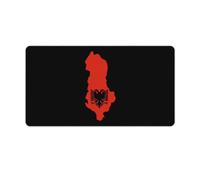 Albanian Map Flag Rectangular Non-Slip Mouse Pads Rubber Base Desk Mat for Home Office 40X75cm