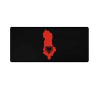 Albanian Map Flag Rectangular Non-Slip Mouse Pads Rubber Base Desk Mat for Home Office 40x90cm