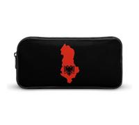 Albanian Map Flag Small Pencil Case Large Capacity Pen Bag Aesthetic Makeup Pouch Office Stationery Organizer 22 * 12 * 5cm