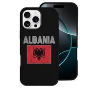 Albanian National Flag Cell Phone Case Compatible with iPhone 16/16 Plus/16 Pro/16 Pro Max Leather Protective Shell