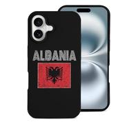 Albanian National Flag Cell Phone Case Compatible with iPhone 16/16 Plus/16 Pro/16 Pro Max Leather Protective Shell