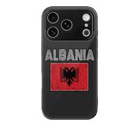 Albanian National Flag Cell Phone Case Compatible with iPhone 17/17 Air/17 Pro/17 Pro Max Glass Back Protective Shell