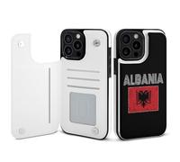 Albanian National Flag Cell Phone Flip Case Compatible with iPhone 15/15 Plus/15 Pro/15 Pro Max Soft Protective Shell
