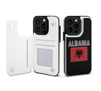 Albanian National Flag Cell Phone Flip Case Compatible with iPhone 15/15 Plus/15 Pro/15 Pro Max Soft Protective Shell
