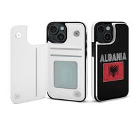 Albanian National Flag Cell Phone Flip Case Compatible with iPhone 15/15 Plus/15 Pro/15 Pro Max Soft Protective Shell