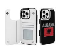 Albanian National Flag Cell Phone Flip Case Compatible with iPhone 16/16 Plus/16 Pro/16 Pro Max/16 E/SE4 Soft Protective Shell