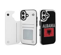 Albanian National Flag Cell Phone Flip Case Compatible with iPhone 16/16 Plus/16 Pro/16 Pro Max/16 E/SE4 Soft Protective Shell