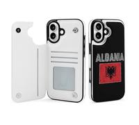 Albanian National Flag Cell Phone Flip Case Compatible with iPhone 16/16 Plus/16 Pro/16 Pro Max/16 E/SE4 Soft Protective Shell