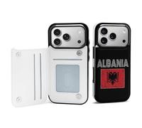 Albanian National Flag Cell Phone Flip Case Compatible with iPhone 17/17 Air/17 Pro/17 Pro Max Soft Protective Shell