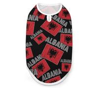 Albanian National Flag Dog Shirts Summer Pet Clothes Comfort T-Shirts Vest Sleeveless Tank Top for Cats Dogs M
