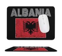 Albanian National Flag Mouse Pad with Stitched Edges Non Slip Mouse Mat Portable Design for Desktop Laptop