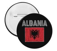 Albanian National Flag Novelty Brooches & Pins Tinplate Personalised Lapel Badge for Men Women