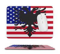 Albanian & U.S. Flag Funny Mouse Pad Desk Mat Stylish Mousepad for Gaming Office Home Work