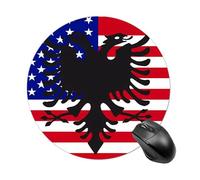 Albanian US.A. Flag Round Mouse Pad for Office Home